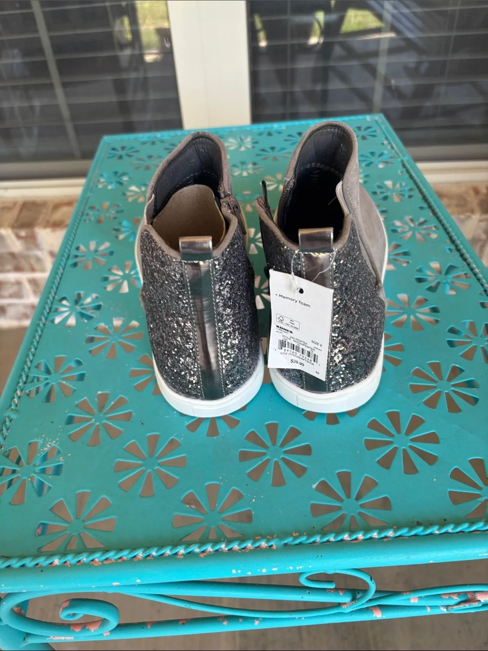 So Girl’s Gray Suede Silver Glitter Zipper Boots